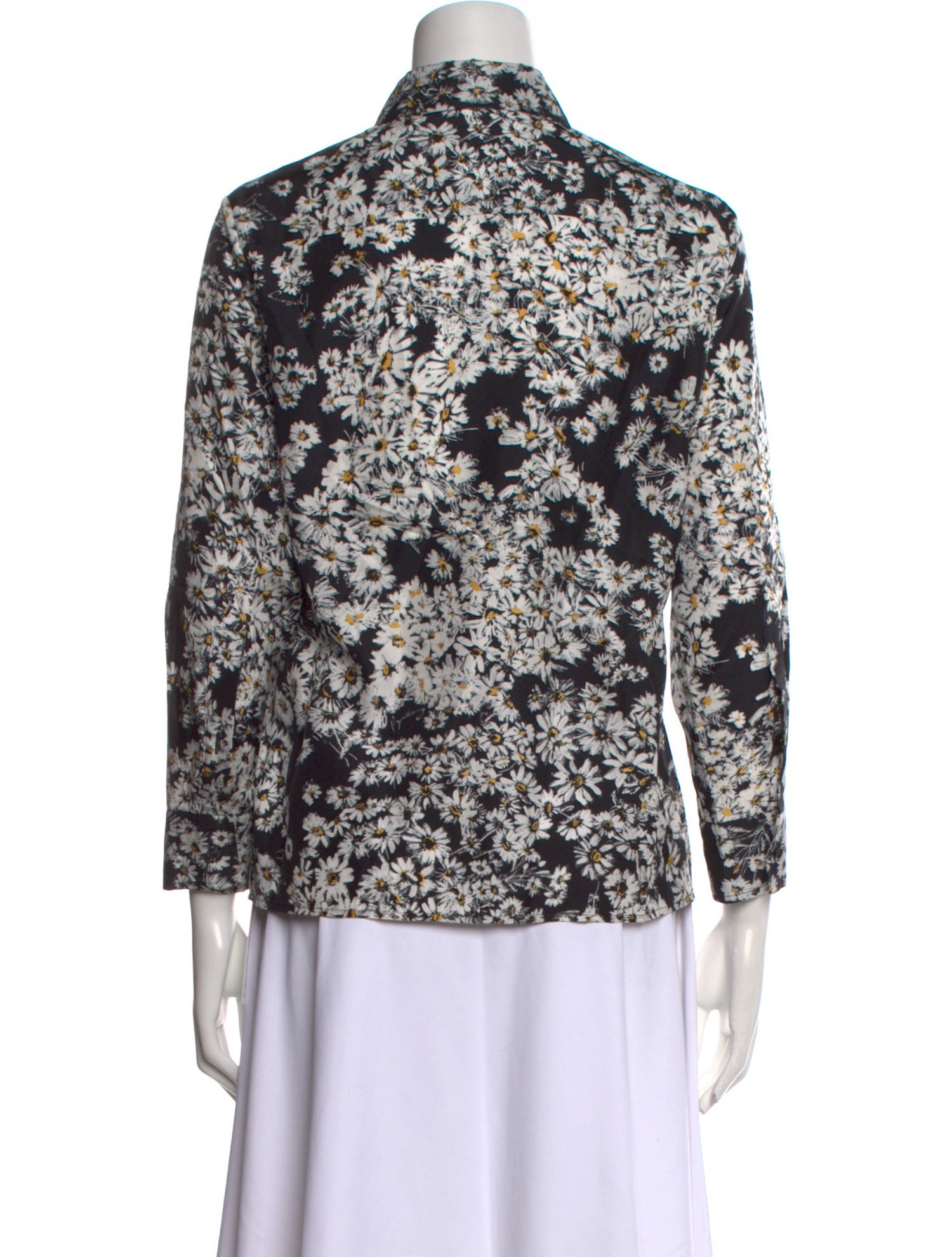 Burberry Silk Floral Print Button-Up Top